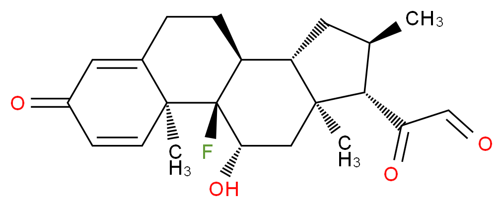 2-[(1R,2S,10S,11S,13R,14S,15S,17S)-1-fluoro-17-hydroxy-2,13,15-trimethyl-5-oxotetracyclo[8.7.0.0<sup>2</sup>,<sup>7</sup>.0<sup>1</sup><sup>1</sup>,<sup>1</sup><sup>5</sup>]heptadeca-3,6-dien-14-yl]-2-oxoacetaldehyde_分子结构_CAS_1188271-71-7