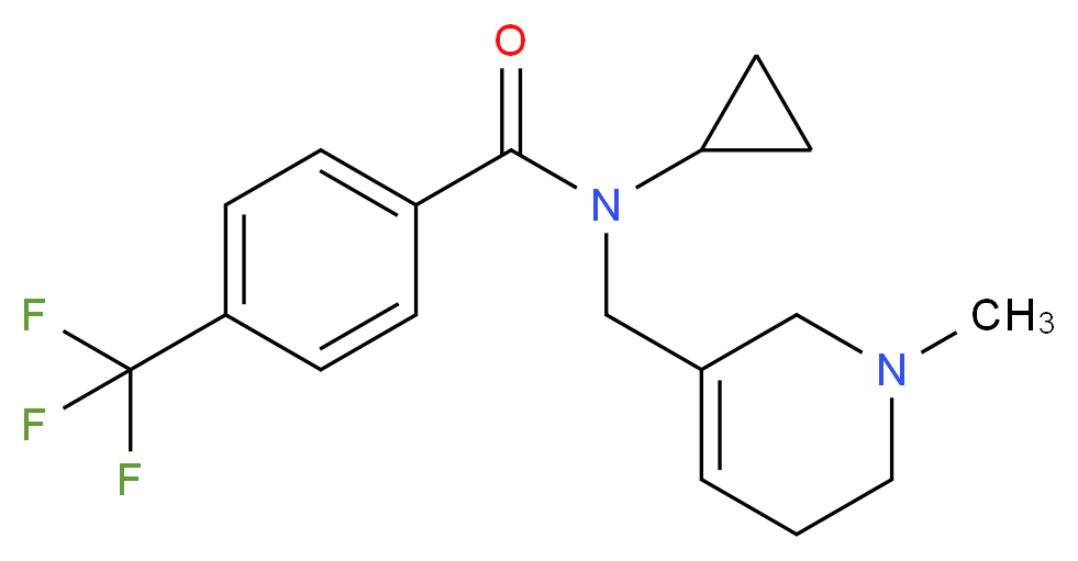 N-cyclopropyl-N-[(1-methyl-1,2,5,6-tetrahydropyridin-3-yl)methyl]-4-(trifluoromethyl)benzamide_分子结构_CAS_)