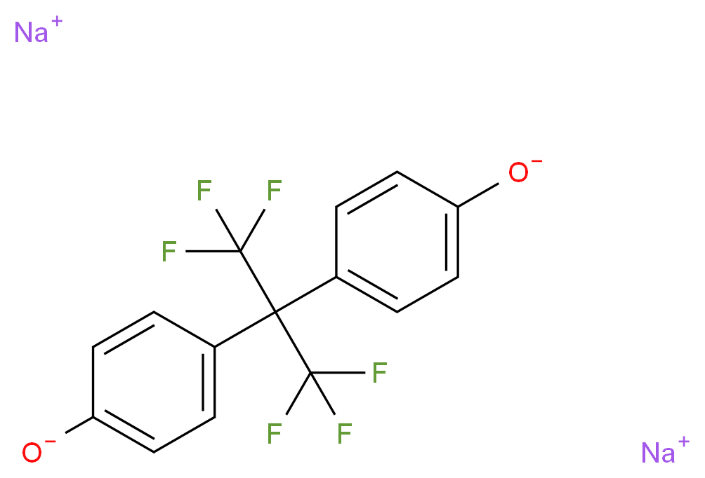 disodium 4-[1,1,1,3,3,3-hexafluoro-2-(4-oxidophenyl)propan-2-yl]benzen-1-olate_分子结构_CAS_74938-83-3