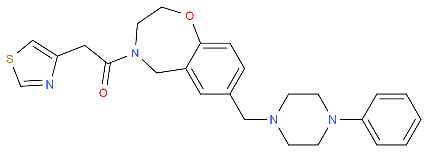 7-[(4-phenyl-1-piperazinyl)methyl]-4-(1,3-thiazol-4-ylacetyl)-2,3,4,5-tetrahydro-1,4-benzoxazepine_分子结构_CAS_)