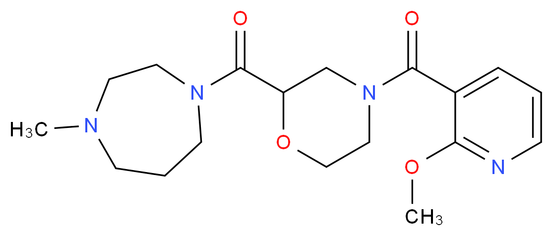 1-({4-[(2-methoxy-3-pyridinyl)carbonyl]-2-morpholinyl}carbonyl)-4-methyl-1,4-diazepane_分子结构_CAS_)