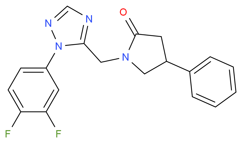 1-{[1-(3,4-difluorophenyl)-1H-1,2,4-triazol-5-yl]methyl}-4-phenylpyrrolidin-2-one_分子结构_CAS_)