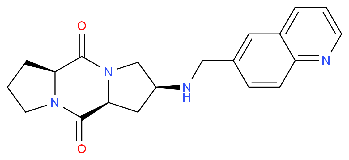 (2S,5aS,10aS)-2-[(6-quinolinylmethyl)amino]octahydro-5H,10H-dipyrrolo[1,2-a:1',2'-d]pyrazine-5,10-dione_分子结构_CAS_)