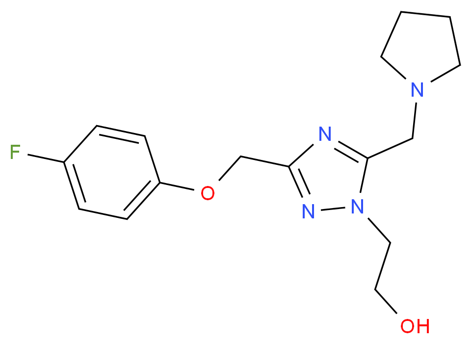 2-[3-[(4-fluorophenoxy)methyl]-5-(pyrrolidin-1-ylmethyl)-1H-1,2,4-triazol-1-yl]ethanol_分子结构_CAS_)