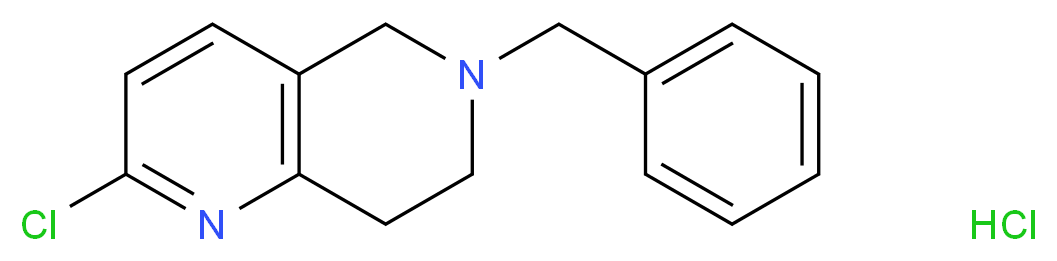 6-N-Benzyl-2-chloro-5,6,7,8-tetrahydro-1,6-naphthyridine hydrochloride_分子结构_CAS_1172576-12-3)