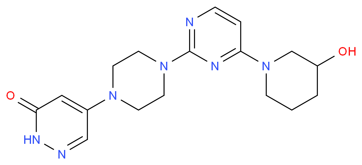 5-{4-[4-(3-hydroxypiperidin-1-yl)pyrimidin-2-yl]piperazin-1-yl}pyridazin-3(2H)-one_分子结构_CAS_)