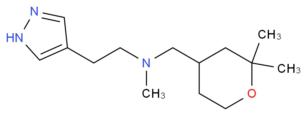 N-[(2,2-dimethyltetrahydro-2H-pyran-4-yl)methyl]-N-methyl-2-(1H-pyrazol-4-yl)ethanamine_分子结构_CAS_)