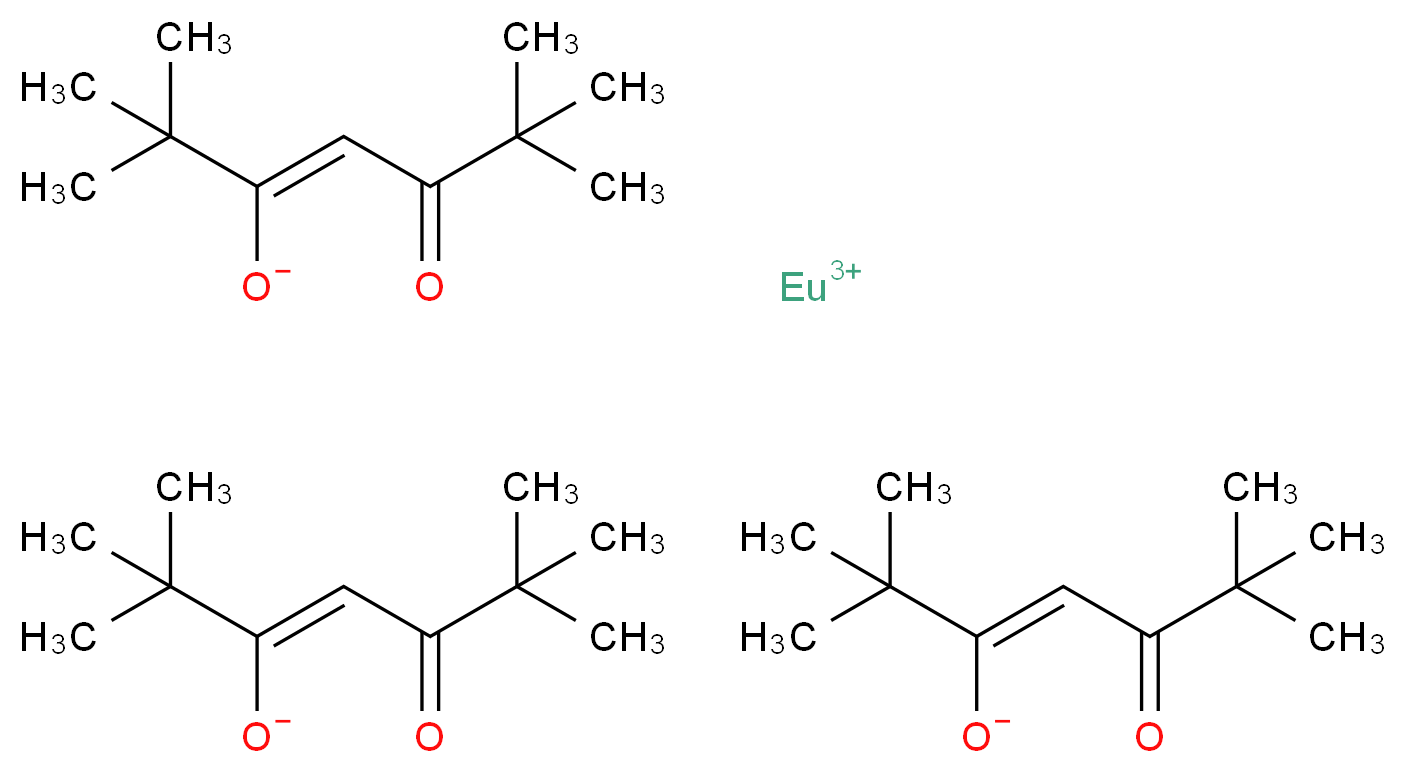 europium(3+) ion tris((3Z)-2,2,6,6-tetramethyl-5-oxohept-3-en-3-olate)_分子结构_CAS_15522-71-1