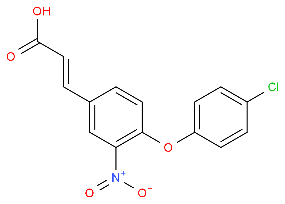 3-[4-(4-Chlorophenoxy)-3-nitrophenyl]acrylic acid_分子结构_CAS_)
