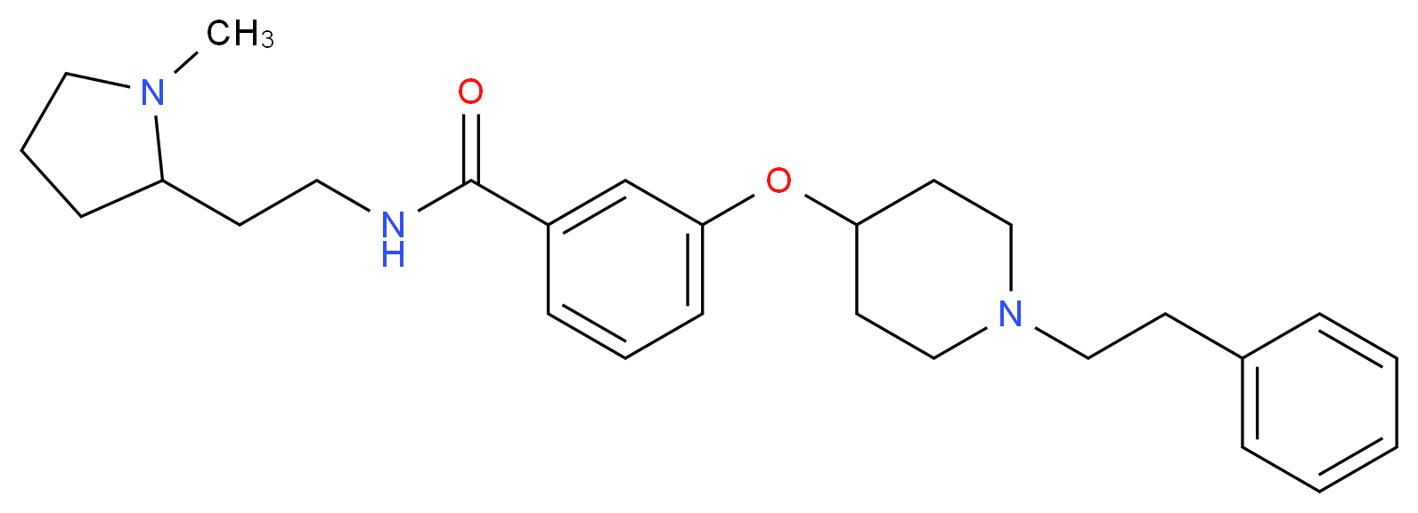 N-[2-(1-methyl-2-pyrrolidinyl)ethyl]-3-{[1-(2-phenylethyl)-4-piperidinyl]oxy}benzamide_分子结构_CAS_)