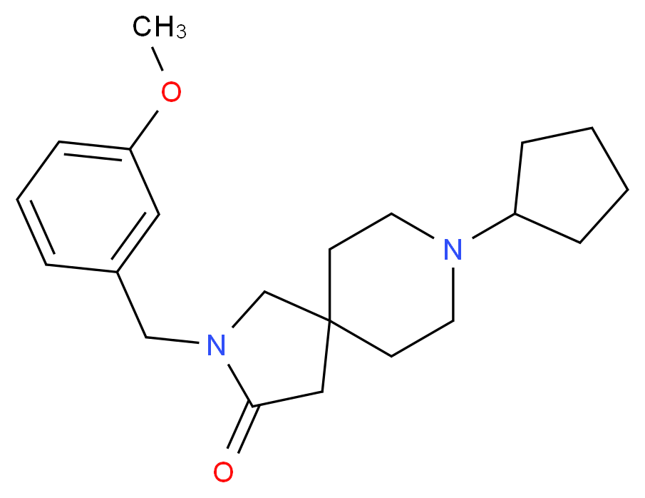 8-cyclopentyl-2-(3-methoxybenzyl)-2,8-diazaspiro[4.5]decan-3-one_分子结构_CAS_)