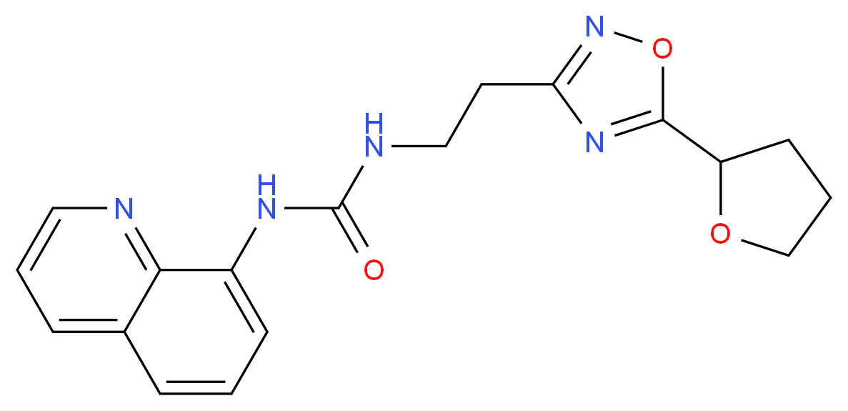 N-quinolin-8-yl-N'-{2-[5-(tetrahydrofuran-2-yl)-1,2,4-oxadiazol-3-yl]ethyl}urea_分子结构_CAS_)