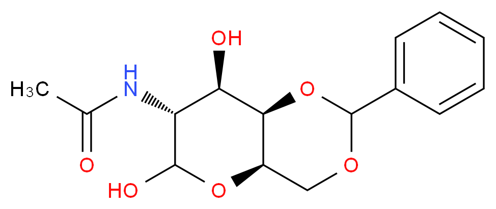 N-[(4aR,7R,8R,8aR)-6,8-dihydroxy-2-phenyl-hexahydro-2H-pyrano[3,2-d][1,3]dioxin-7-yl]acetamide_分子结构_CAS_29776-43-0