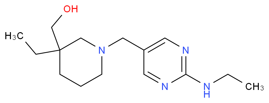 (3-ethyl-1-{[2-(ethylamino)-5-pyrimidinyl]methyl}-3-piperidinyl)methanol_分子结构_CAS_)