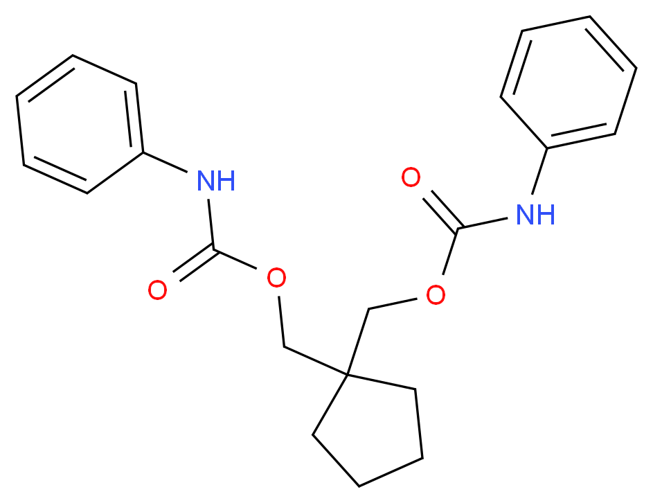 (1-{[(phenylcarbamoyl)oxy]methyl}cyclopentyl)methyl N-phenylcarbamate_分子结构_CAS_5779-54-4