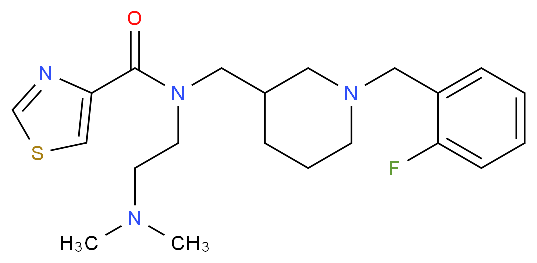N-[2-(dimethylamino)ethyl]-N-{[1-(2-fluorobenzyl)-3-piperidinyl]methyl}-1,3-thiazole-4-carboxamide_分子结构_CAS_)