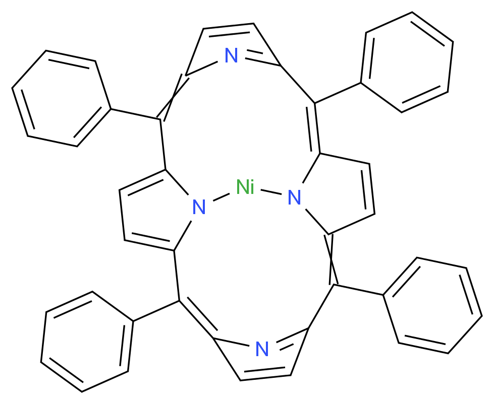 (17Z)-2,7,12,17-tetraphenyl-21,23,24,25-tetraaza-22-nickelahexacyclo[9.9.3.1^{3,6}.1^{13,16}.0^{8,23}.0^{18,21}]pentacosa-1,3(25),4,6,8,10,12,14,16(24),17,19-undecaene_分子结构_CAS_14172-92-0