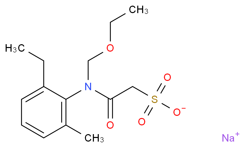 sodium [(ethoxymethyl)(2-ethyl-6-methylphenyl)carbamoyl]methanesulfonate_分子结构_CAS_947601-84-5