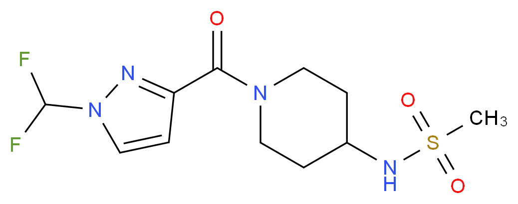 N-(1-{[1-(difluoromethyl)-1H-pyrazol-3-yl]carbonyl}-4-piperidinyl)methanesulfonamide_分子结构_CAS_)