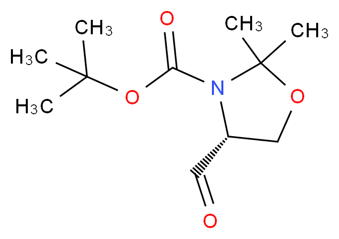 (4S)-2,2-Dimethyl-1,3-oxazolidine-4-carboxaldehyde, N-BOC protected_分子结构_CAS_102308-32-7)