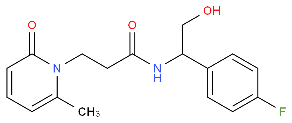 N-[1-(4-fluorophenyl)-2-hydroxyethyl]-3-(6-methyl-2-oxopyridin-1(2H)-yl)propanamide_分子结构_CAS_)