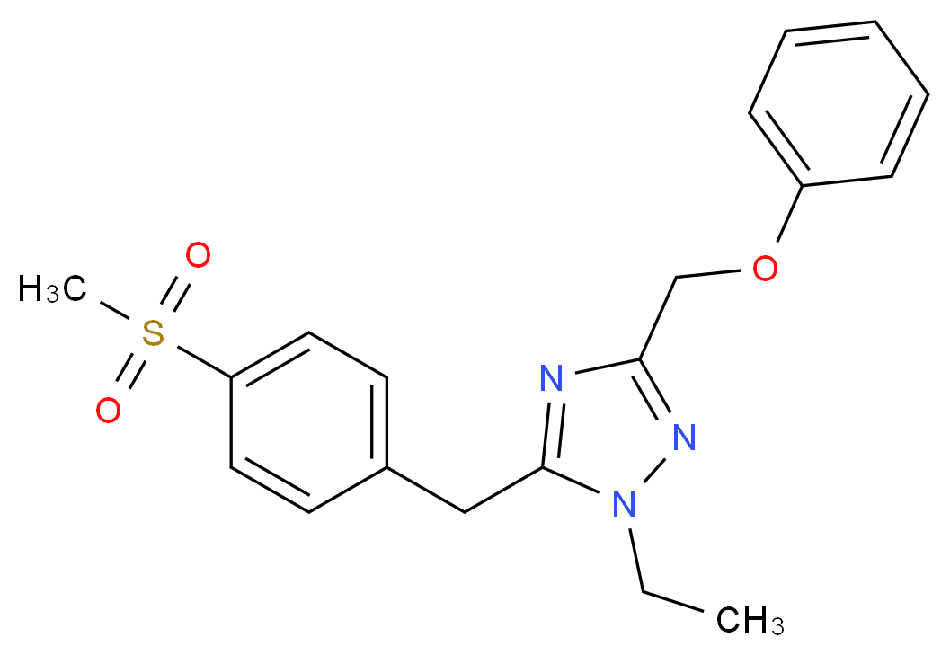 1-ethyl-5-[4-(methylsulfonyl)benzyl]-3-(phenoxymethyl)-1H-1,2,4-triazole_分子结构_CAS_)
