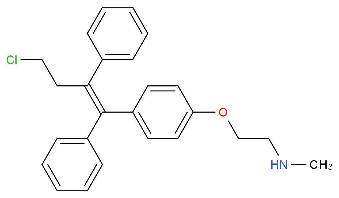 (2-{4-[(1Z)-4-chloro-1,2-diphenylbut-1-en-1-yl]phenoxy}ethyl)(methyl)amine_分子结构_CAS_110503-61-2