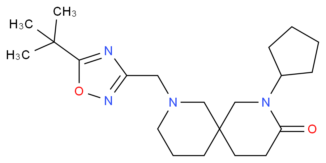 8-[(5-tert-butyl-1,2,4-oxadiazol-3-yl)methyl]-2-cyclopentyl-2,8-diazaspiro[5.5]undecan-3-one_分子结构_CAS_)