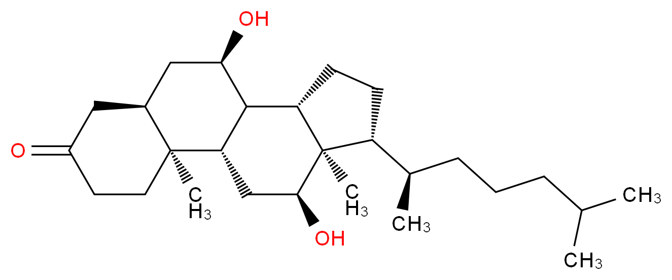 7α,12α-Dihydroxy-5β-cholestan-3-one_分子结构_CAS_547-97-7)