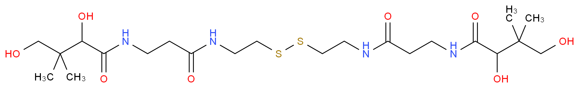 N-(2-{[2-({2-[3-(2,4-dihydroxy-3,3-dimethylbutanamido)propanamido]ethyl}disulfanyl)ethyl]carbamoyl}ethyl)-2,4-dihydroxy-3,3-dimethylbutanamide_分子结构_CAS_16816-67-4