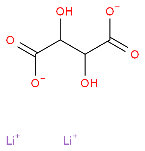 dilithium(1+) ion 2,3-dihydroxybutanedioate_分子结构_CAS_30903-88-9