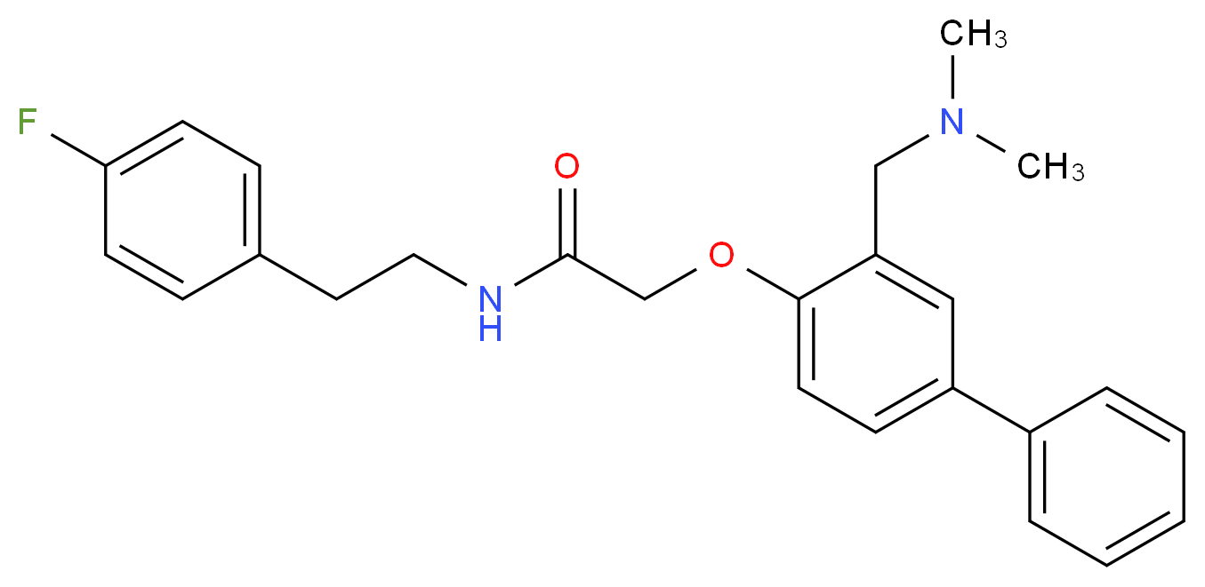 2-({3-[(dimethylamino)methyl]-4-biphenylyl}oxy)-N-[2-(4-fluorophenyl)ethyl]acetamide_分子结构_CAS_)