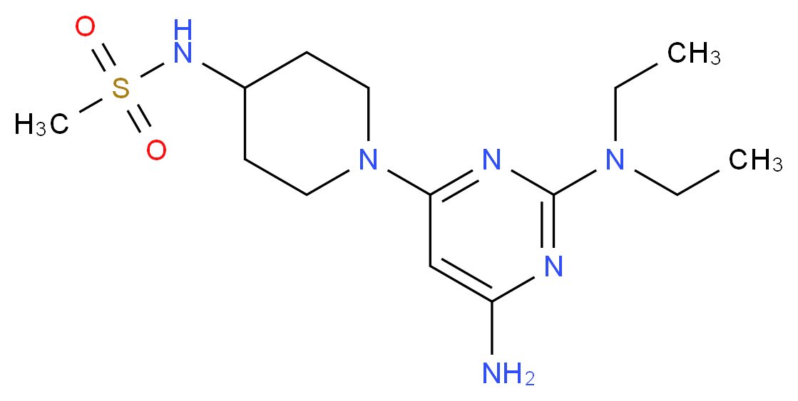N-{1-[6-amino-2-(diethylamino)pyrimidin-4-yl]piperidin-4-yl}methanesulfonamide_分子结构_CAS_)