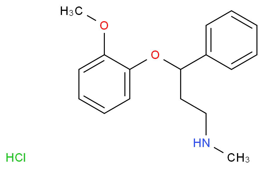 [3-(2-methoxyphenoxy)-3-phenylpropyl](methyl)amine hydrochloride_分子结构_CAS_57754-86-6