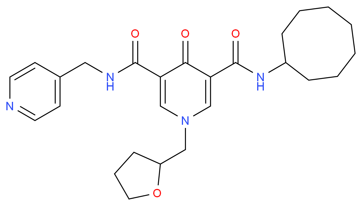 N-cyclooctyl-4-oxo-N'-(4-pyridinylmethyl)-1-(tetrahydro-2-furanylmethyl)-1,4-dihydro-3,5-pyridinedicarboxamide_分子结构_CAS_)