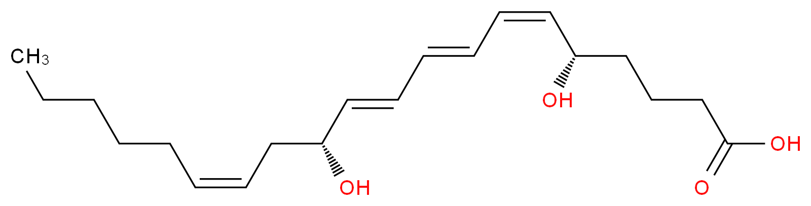 (5S,6Z,8E,10E,12R,14Z)-5,12-dihydroxyicosa-6,8,10,14-tetraenoic acid_分子结构_CAS_71160-24-2