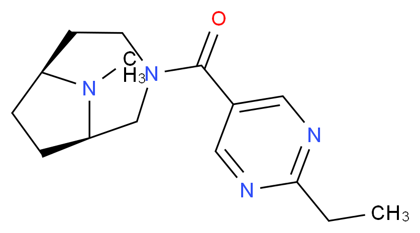 (1R*,6S*)-3-[(2-ethylpyrimidin-5-yl)carbonyl]-9-methyl-3,9-diazabicyclo[4.2.1]nonane_分子结构_CAS_)