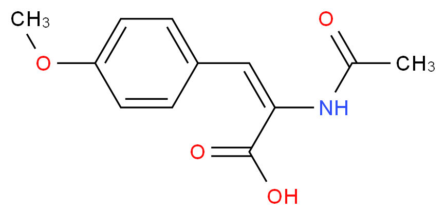 (2E)-2-acetamido-3-(4-methoxyphenyl)prop-2-enoic acid_分子结构_CAS_68280-85-3
