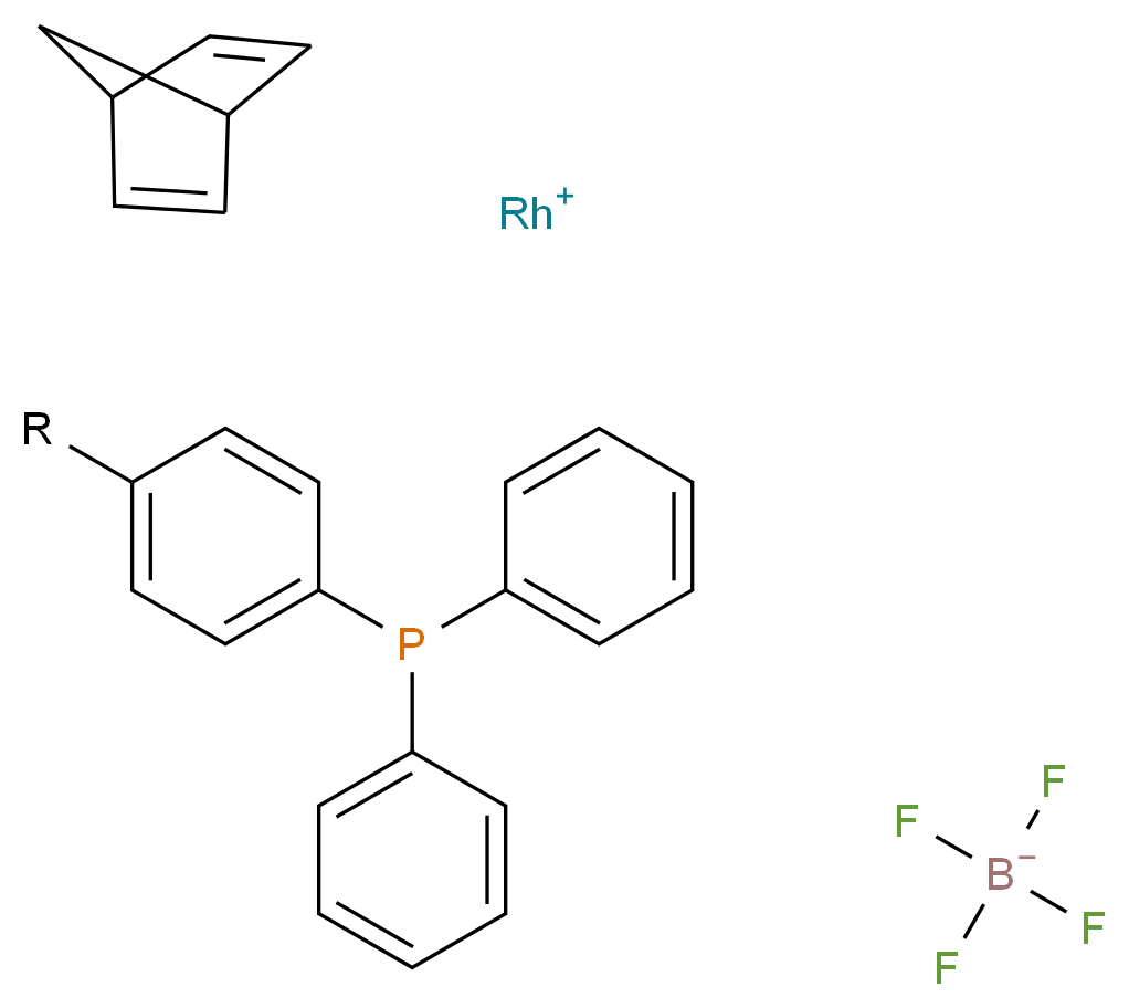 四氟硼酸三苯基膦(2,5-降冰片二烯)合铑(I)，聚合物键合型 Fibre-cat&reg;_分子结构_CAS_305367-01-5)