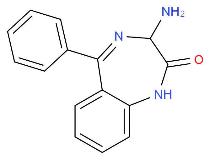 3-amino-5-phenyl-2,3-dihydro-1H-1,4-benzodiazepin-2-one_分子结构_CAS_103343-47-1