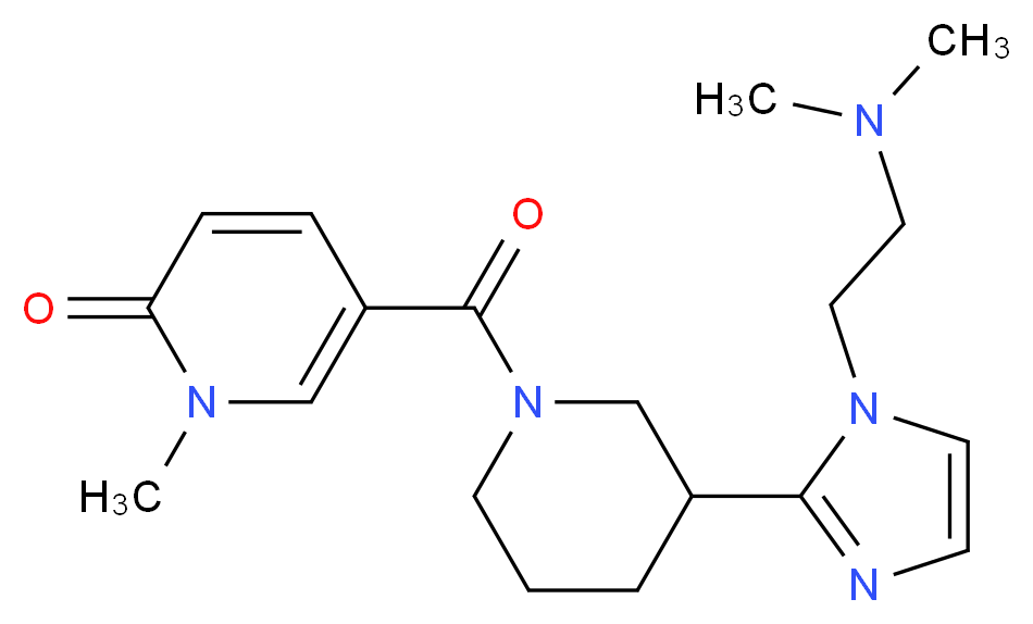 5-[(3-{1-[2-(dimethylamino)ethyl]-1H-imidazol-2-yl}piperidin-1-yl)carbonyl]-1-methylpyridin-2(1H)-one_分子结构_CAS_)