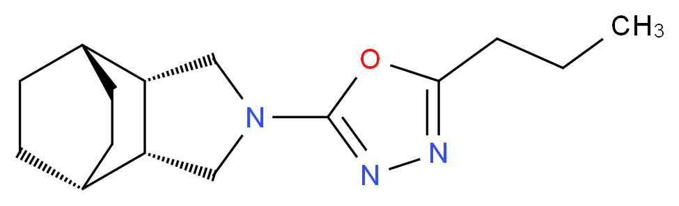 (1R*,2R*,6S*,7S*)-4-(5-propyl-1,3,4-oxadiazol-2-yl)-4-azatricyclo[5.2.2.0~2,6~]undecane_分子结构_CAS_)