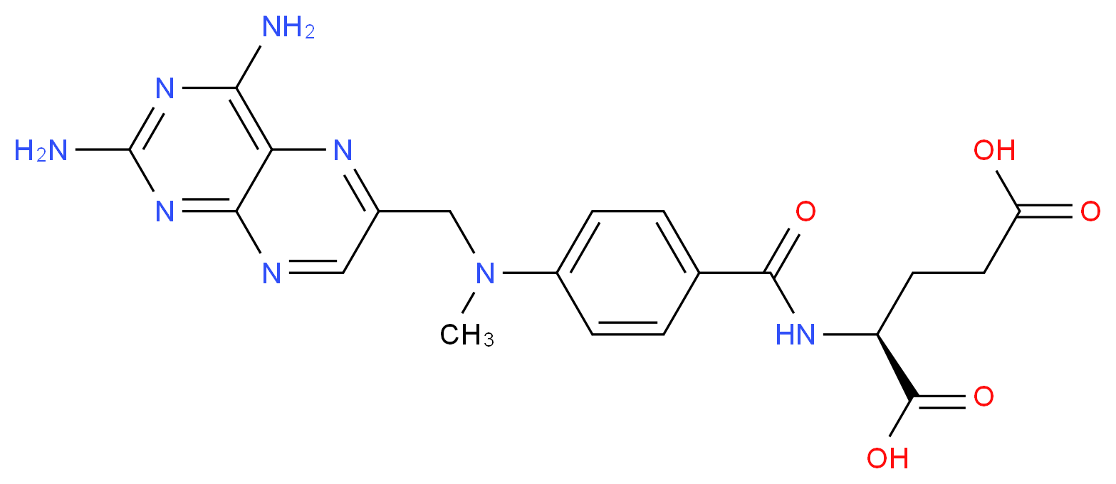 (2S)-2-[(4-{[(2,4-diaminopteridin-6-yl)methyl](methyl)amino}phenyl)formamido]pentanedioic acid_分子结构_CAS_)