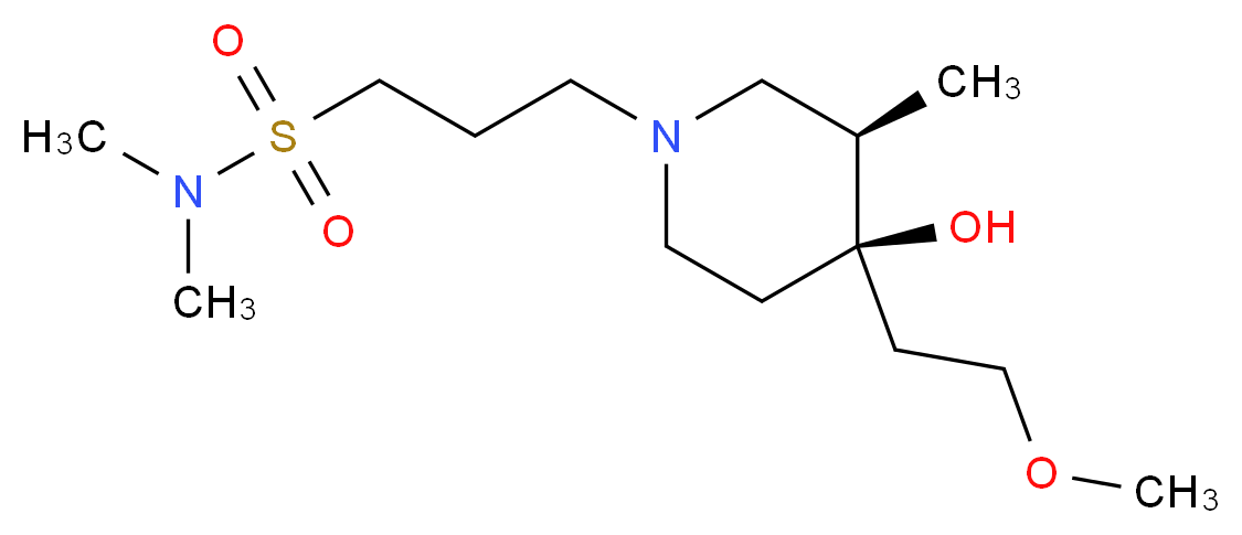 3-[(3R*,4R*)-4-hydroxy-4-(2-methoxyethyl)-3-methyl-1-piperidinyl]-N,N-dimethyl-1-propanesulfonamide_分子结构_CAS_)