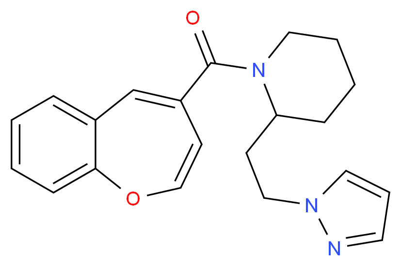 1-(1-benzoxepin-4-ylcarbonyl)-2-[2-(1H-pyrazol-1-yl)ethyl]piperidine_分子结构_CAS_)