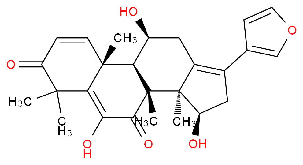 (1R,2R,10R,11R,12R,17S)-14-(furan-3-yl)-8,12,17-trihydroxy-2,6,6,10,11-pentamethyltetracyclo[8.7.0.0<sup>2</sup>,<sup>7</sup>.0<sup>1</sup><sup>1</sup>,<sup>1</sup><sup>5</sup>]heptadeca-3,7,14-triene-5,9-dione_分子结构_CAS_942582-15-2