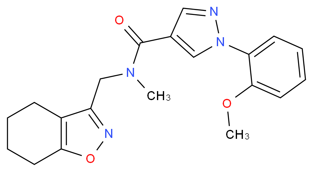 1-(2-methoxyphenyl)-N-methyl-N-(4,5,6,7-tetrahydro-1,2-benzisoxazol-3-ylmethyl)-1H-pyrazole-4-carboxamide_分子结构_CAS_)