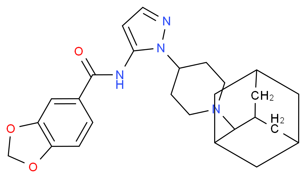 N-{1-[1-(2-adamantyl)-4-piperidinyl]-1H-pyrazol-5-yl}-1,3-benzodioxole-5-carboxamide_分子结构_CAS_)