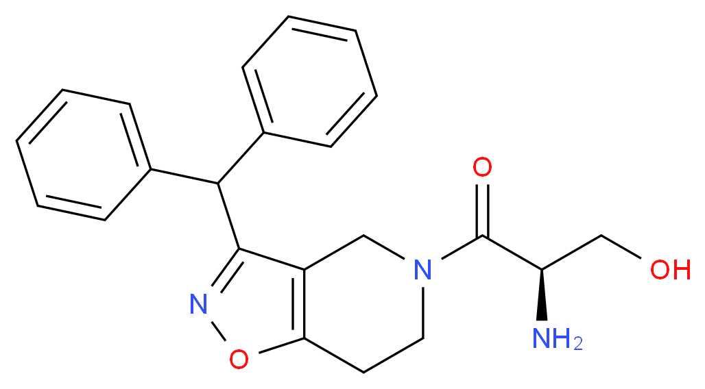 (2R)-2-amino-3-[3-(diphenylmethyl)-6,7-dihydroisoxazolo[4,5-c]pyridin-5(4H)-yl]-3-oxopropan-1-ol_分子结构_CAS_)