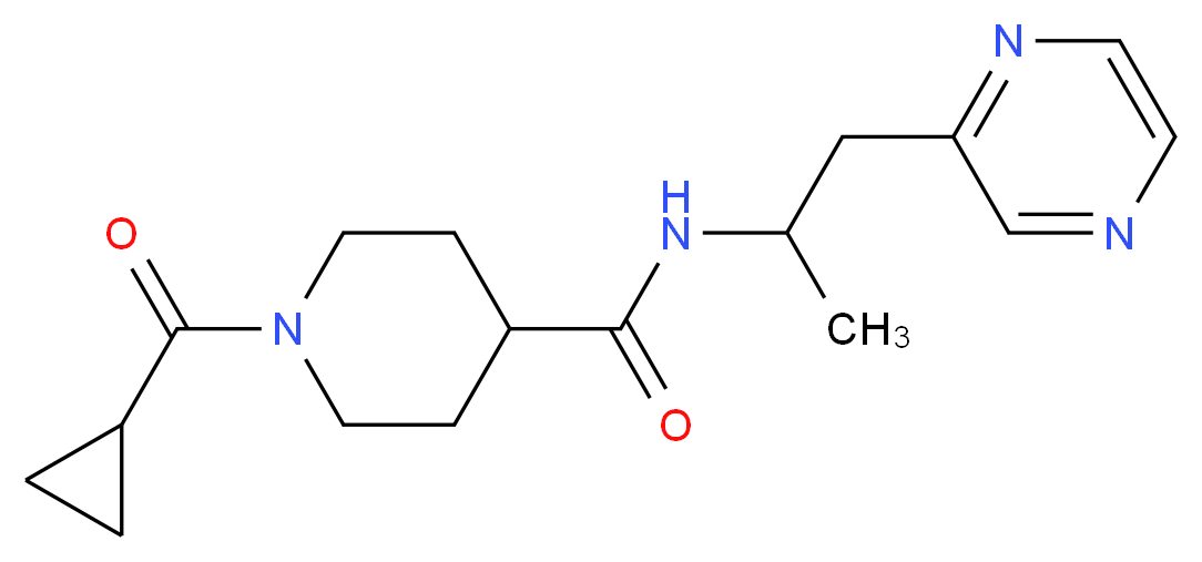 1-(cyclopropylcarbonyl)-N-[1-methyl-2-(2-pyrazinyl)ethyl]-4-piperidinecarboxamide_分子结构_CAS_)